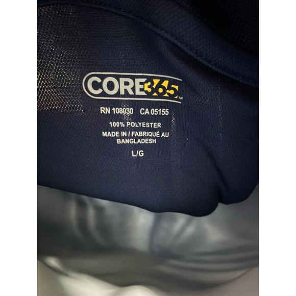 NWT Core365 Men’s Polo Shirt Size Large Classic Navy Blue Short Sleeve VNA - Picture 7 of 9